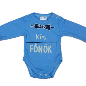 Kis főnök feliratos hosszú ujjú baba body